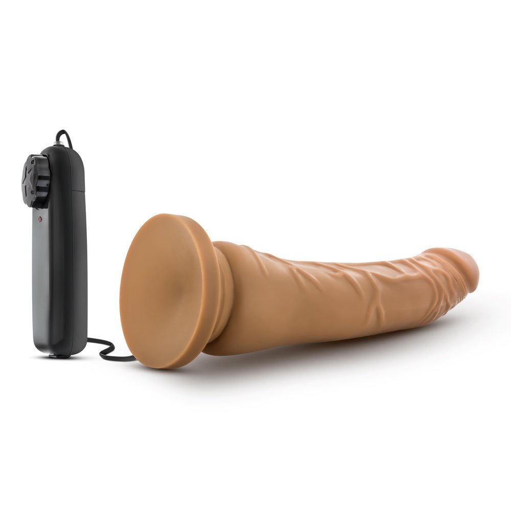 Dr. Skin 8.5 in. Vibrating Realistic Cock with Suction Cup Tan - Image 5