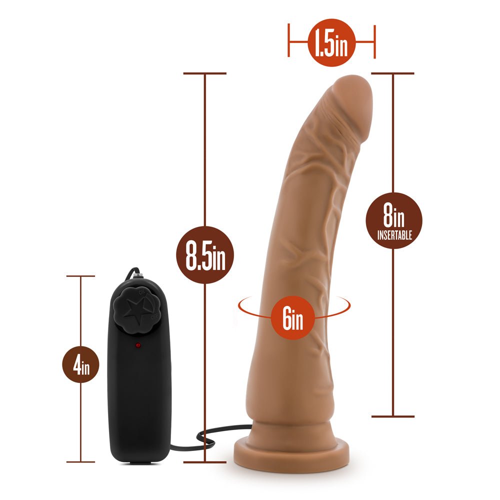 Dr. Skin 8.5 in. Vibrating Realistic Cock with Suction Cup Tan - Image 7
