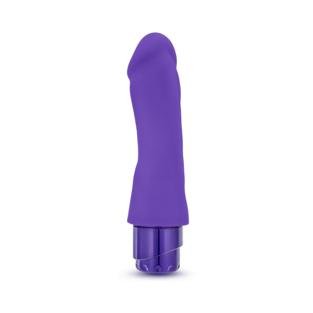 Luxe Marco 7.75 in. Silicone Vibrating Dildo Purple - Image 3