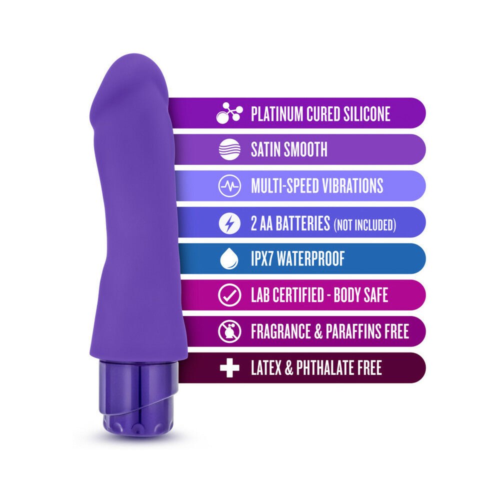 Luxe Marco 7.75 in. Silicone Vibrating Dildo Purple - Image 6