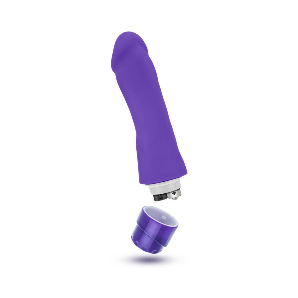 Luxe Marco 7.75 in. Silicone Vibrating Dildo Purple - Image 7