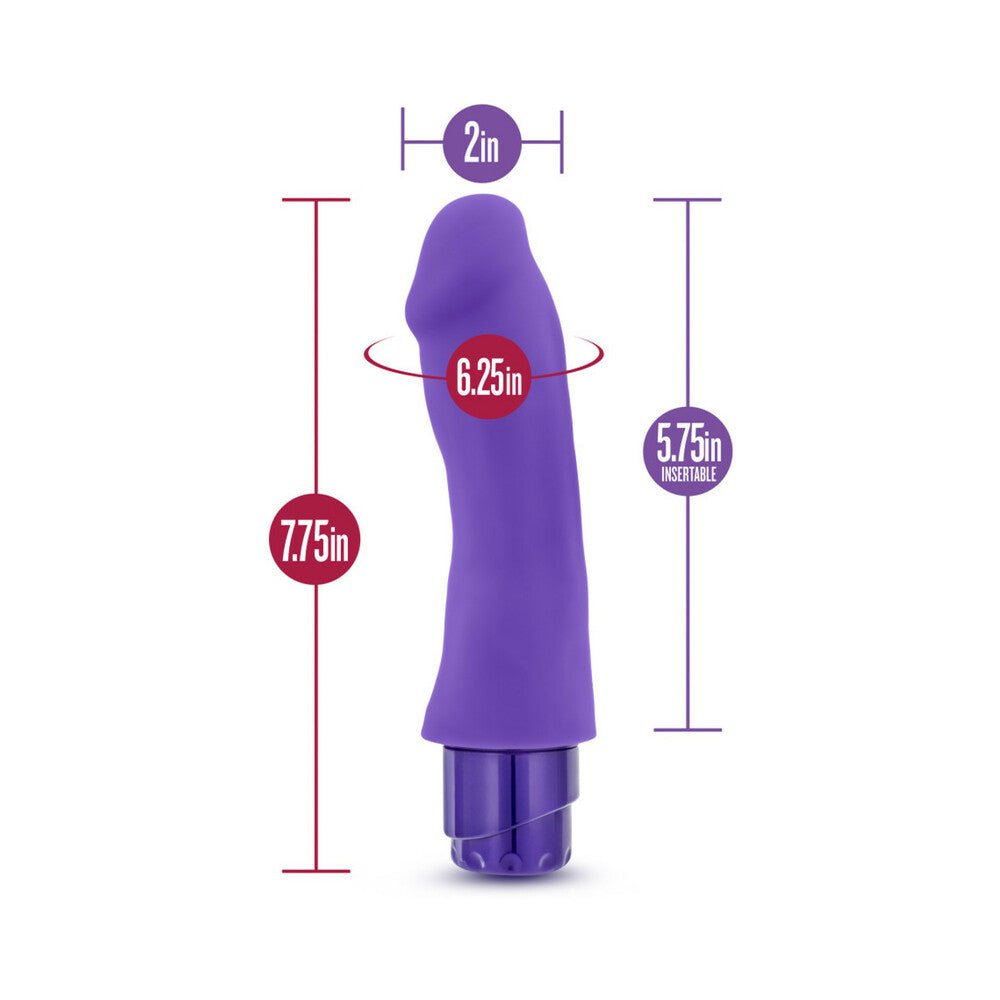 Luxe Marco 7.75 in. Silicone Vibrating Dildo Purple - Image 8