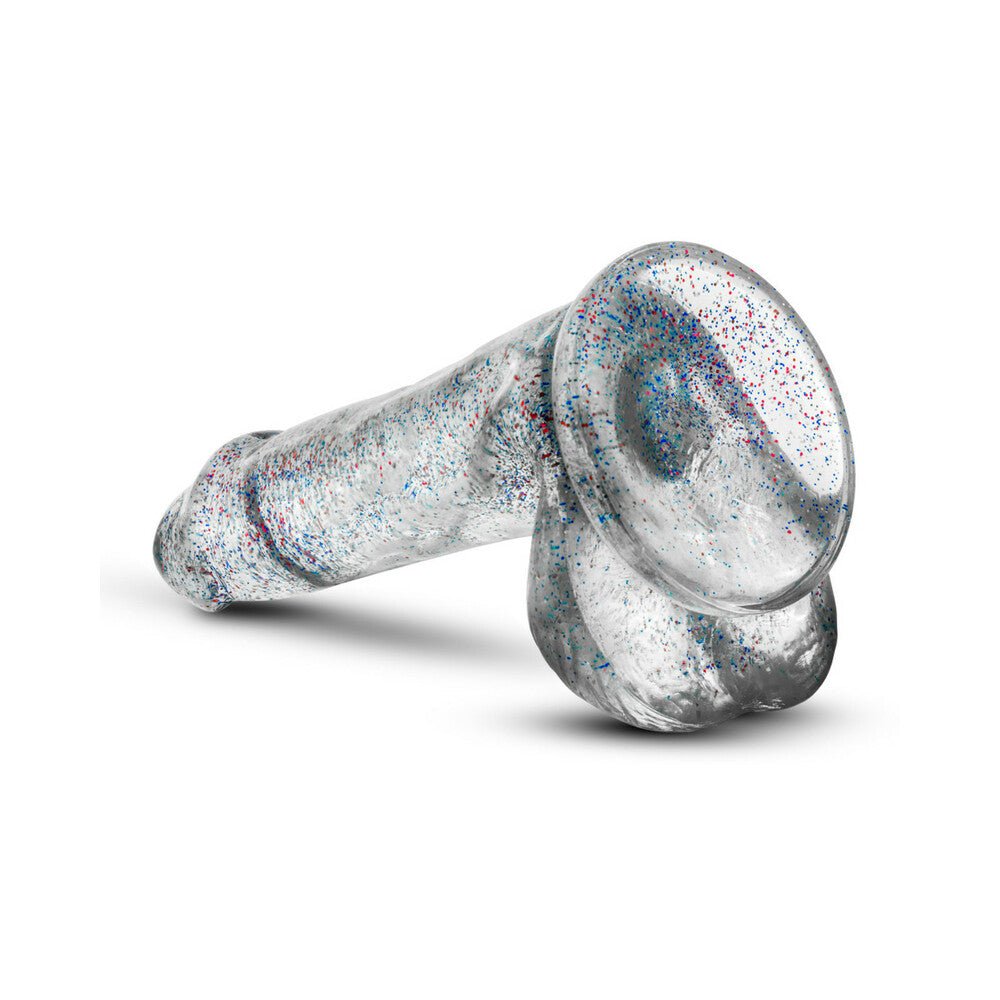 Naturally Yours 6 in. Glitter Cock Realistic Dildo with Balls Sparkling Clear - Image 5