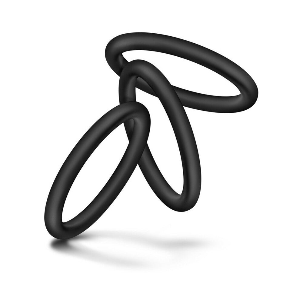 Performance VS3 Pure Premium Silicone Cockrings 3-Pack Large Black - Image 4