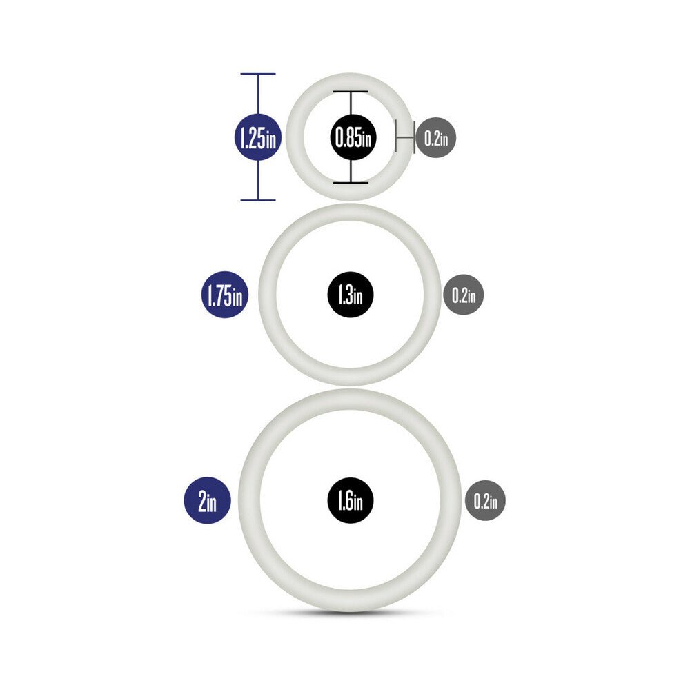 Performance VS4 Pure Premium Silicone Cockrings 3-Pack Set White - Image 7