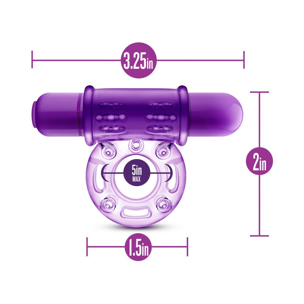 Play with Me Couples Play Vibrating Cockring Purple - Image 5