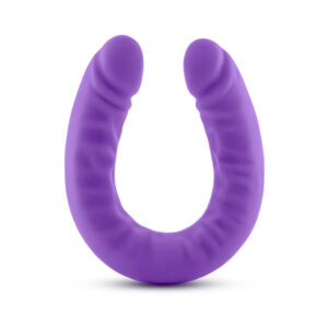 Alternative view of Ruse Realistic 18 in. Silicone Slim Double Dong Dual Ended Dildo Purple