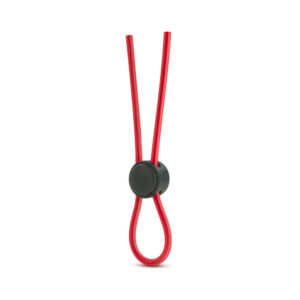 Alternative view of Stay Hard Silicone Loop Lasso/Bolo Cockring Red