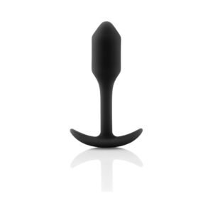 b-Vibe Snug Plug 1 Weighted Silicone Anal Plug Black - Image 3