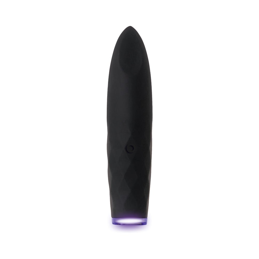 Evolved On The Spot Light-Up Rechargeable Silicone Bullet Vibrator Black - Image 3