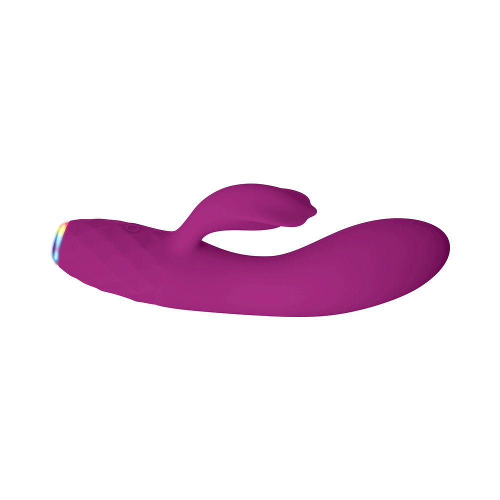 Evolved Glimmer Light-Up Rechargeable Silicone Dual Stimulator Purple - Image 9