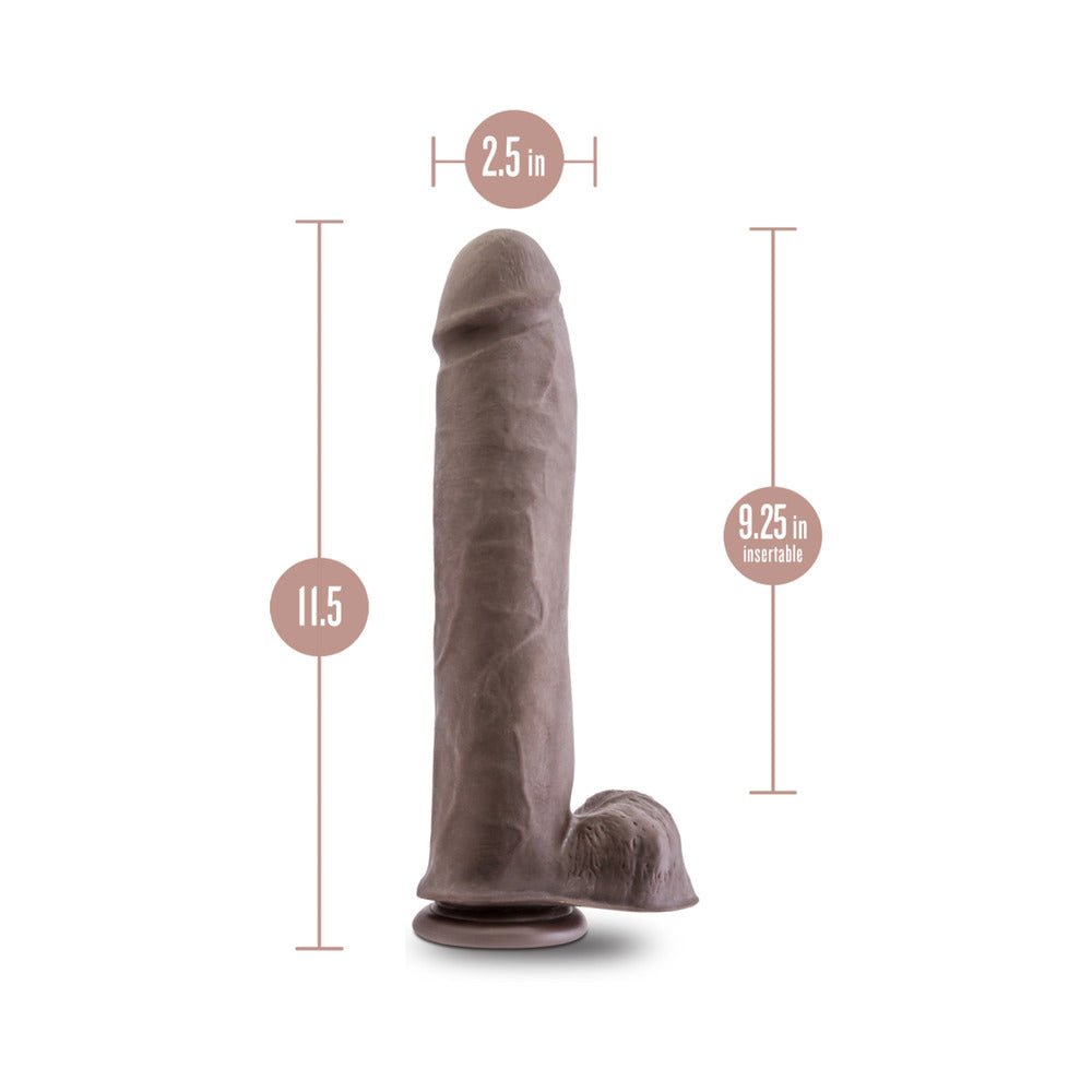 Au Naturel Big John 11.5 in. Posable Dual Density Dildo with Balls Brown - Image 7