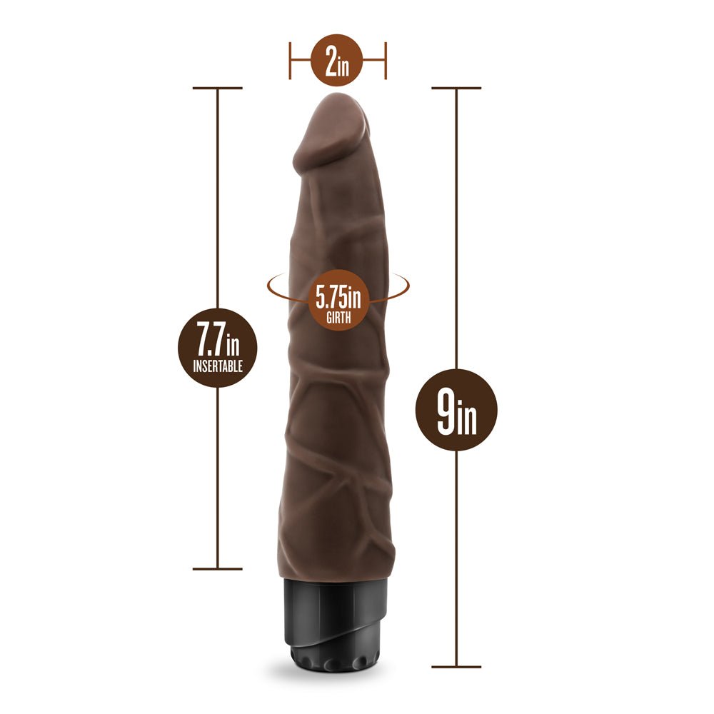 Dr. Skin Cock Vibe 1 Realistic 9 in. Vibrating Dildo Brown - Image 7