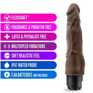 Dr. Skin Cock Vibe 4 Realistic 8 in. Vibrating Dildo Brown - Image 8