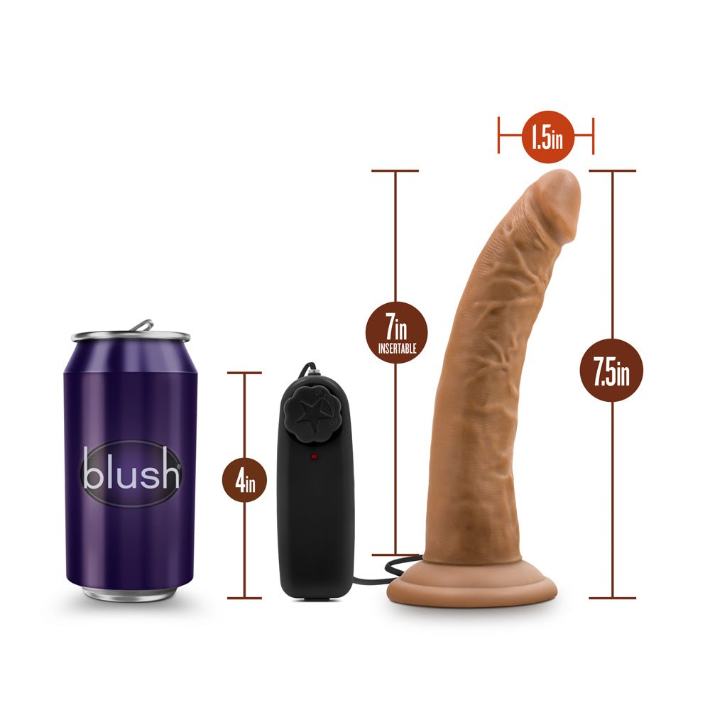 Dr. Skin Dr. Dave Realistic 7 in. Vibrating Dildo Tan - Image 7