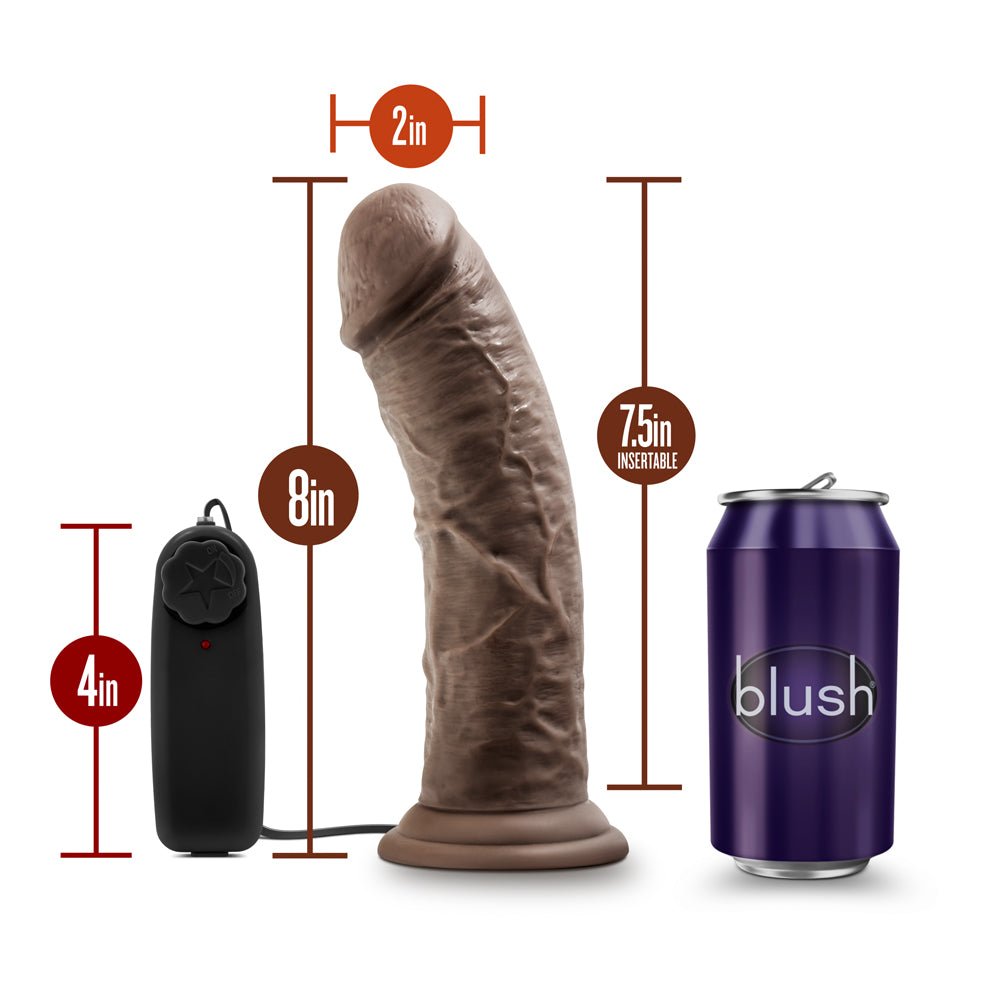 Dr. Skin Dr. Joe Realistic 8 in. Vibrating Dildo Brown - Image 7