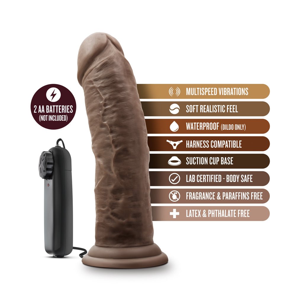 Dr. Skin Dr. Joe Realistic 8 in. Vibrating Dildo Brown - Image 8