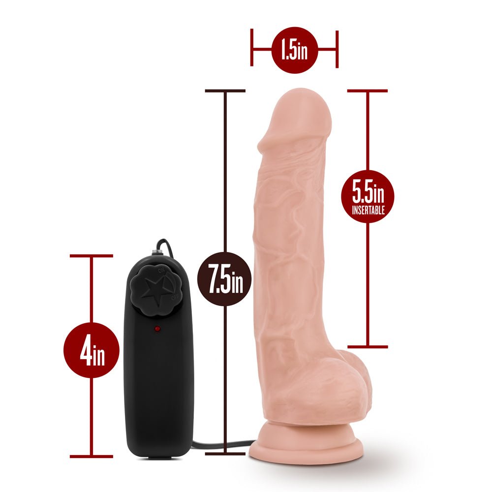 Dr. Skin Dr. Tim Realistic 7.5 in. Vibrating Dildo with Balls Beige - Image 5