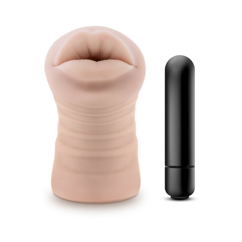 M for Men Angie Oral Stroker with Bullet Vibrator Beige - Image 2