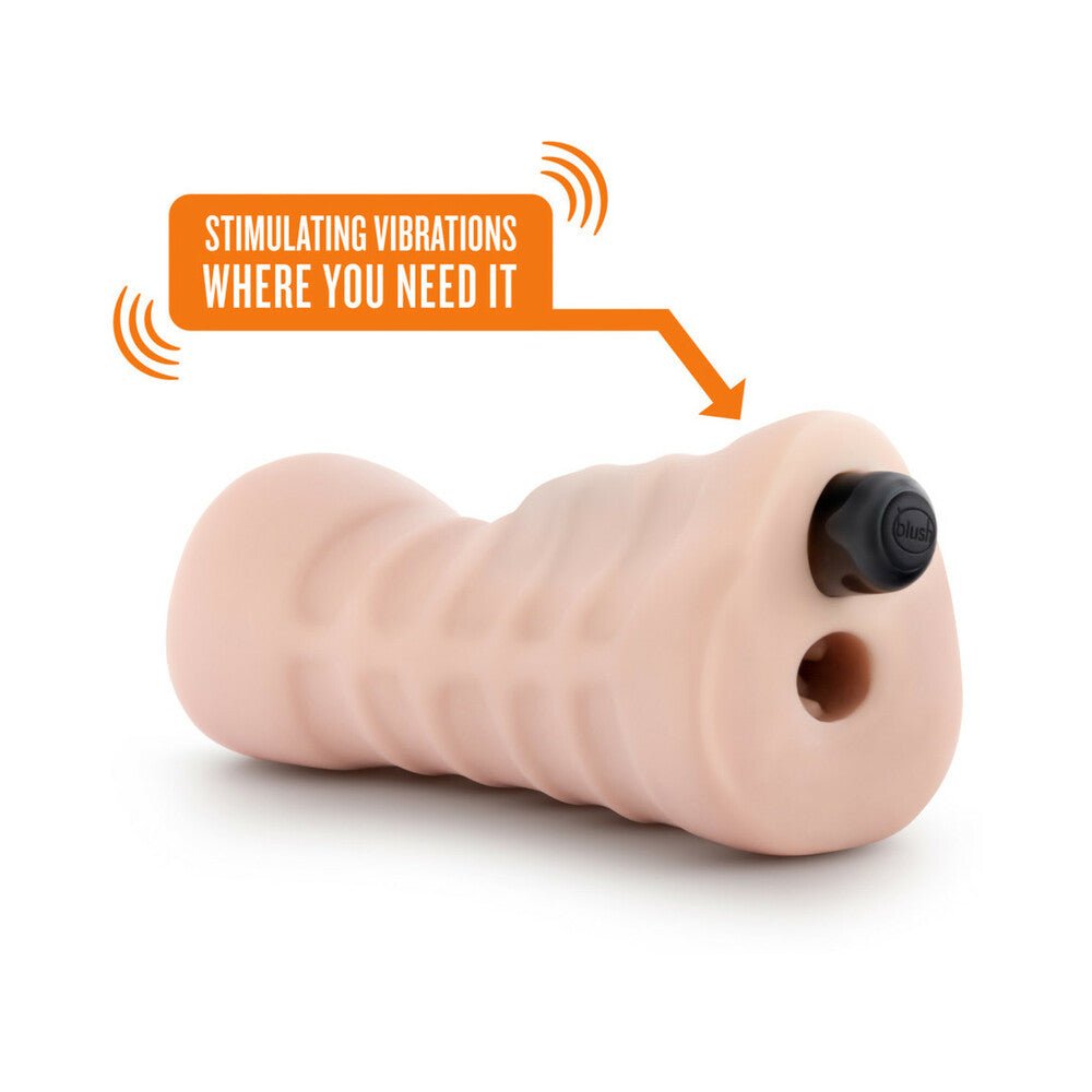 M for Men Angie Oral Stroker with Bullet Vibrator Beige - Image 3