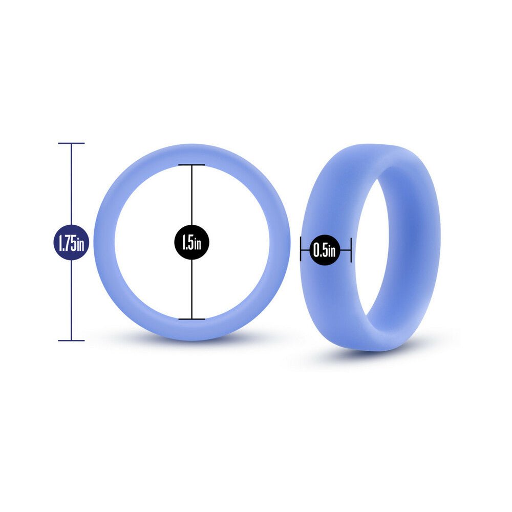 Performance Silicone Glo Cock Ring Blue Glow - Image 6