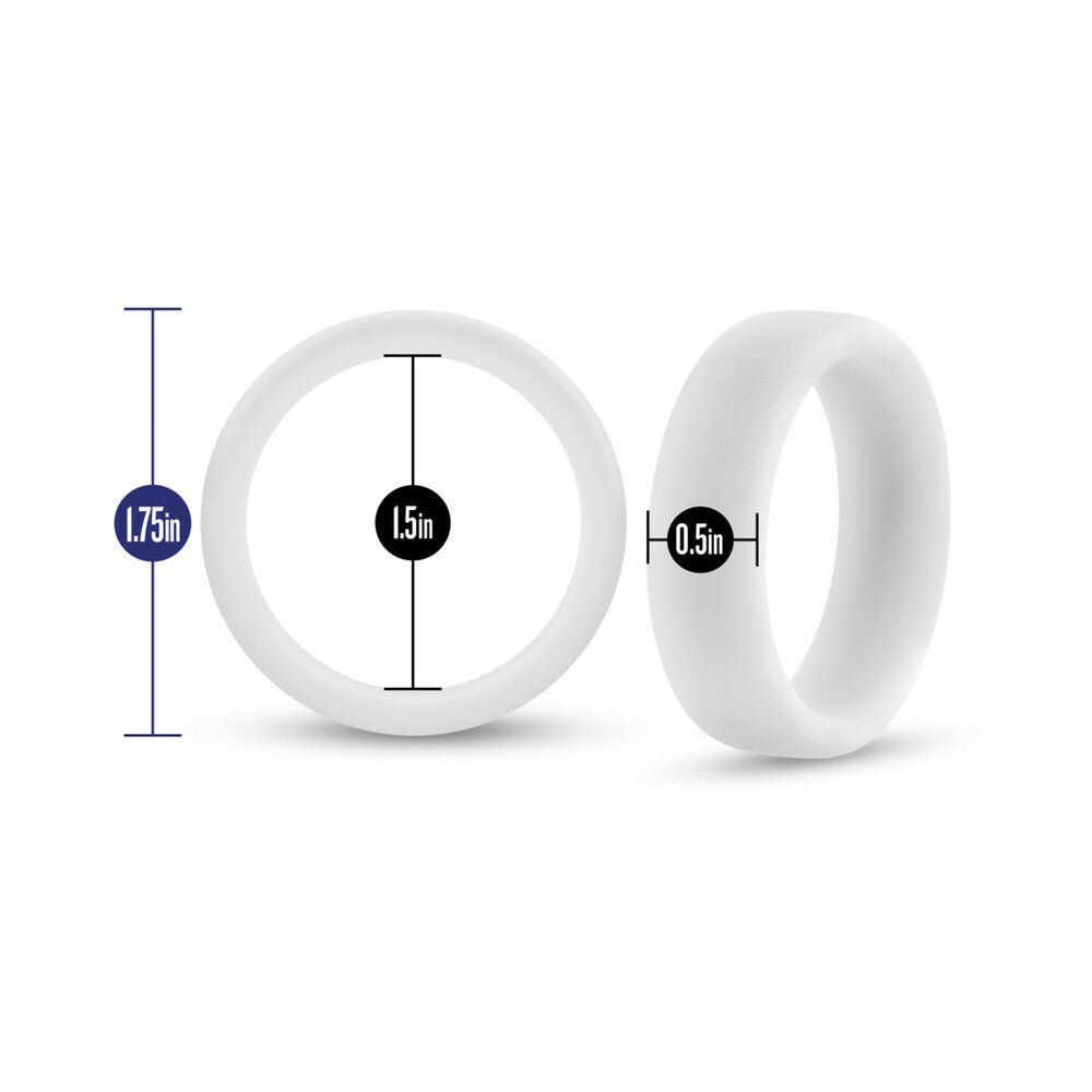 Performance Silicone Glo Cock Ring White Glow - Image 6
