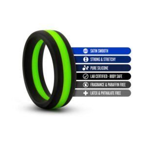 Performance Silicone Go Pro Cock Ring Black/Green/Black - Image 4