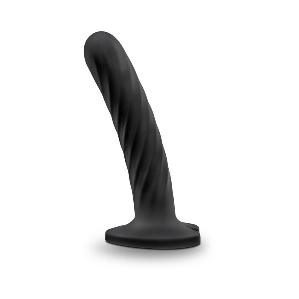Temptasia Twist 5.5 in. Curved Dildo with Heart-Shaped Suction Cup Medium Black - Image 2