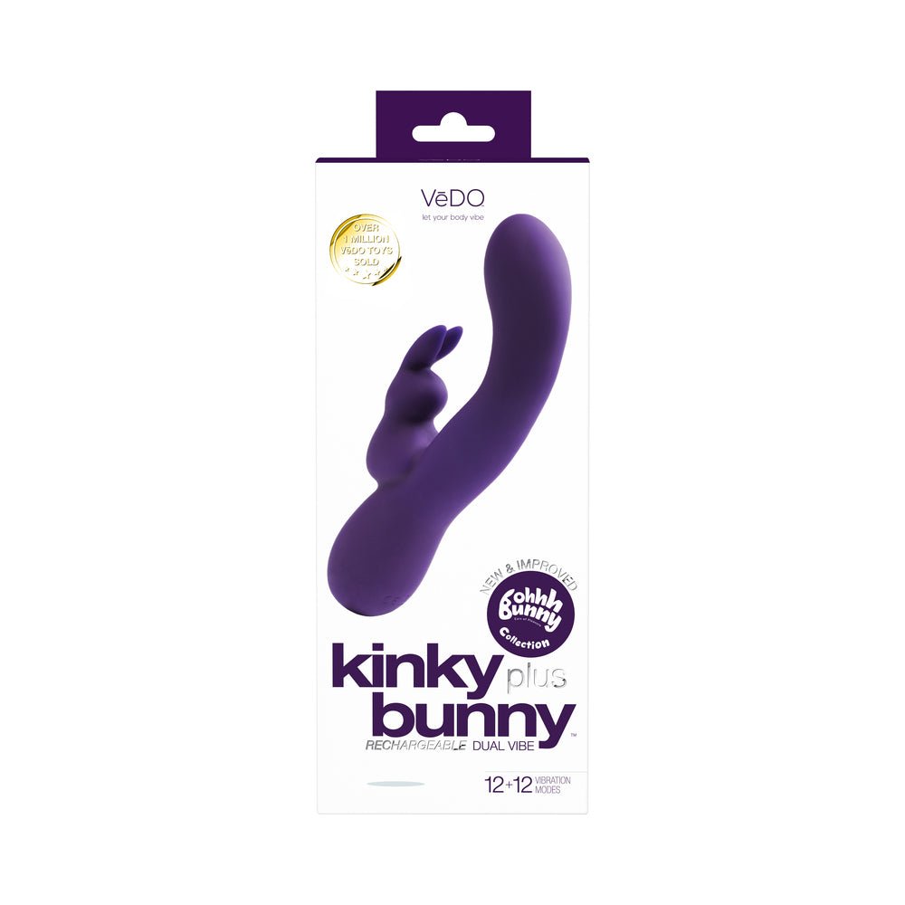 VeDO Kinky Bunny Rechargeable Rabbit Vibrator - Deep Purple - Image 5