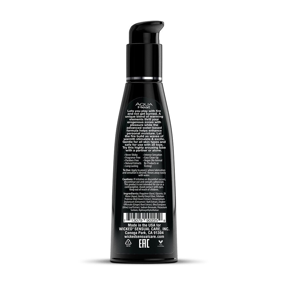 Wicked Aqua Heat Water-Based Warming Lubricant 4 oz. - Image 2