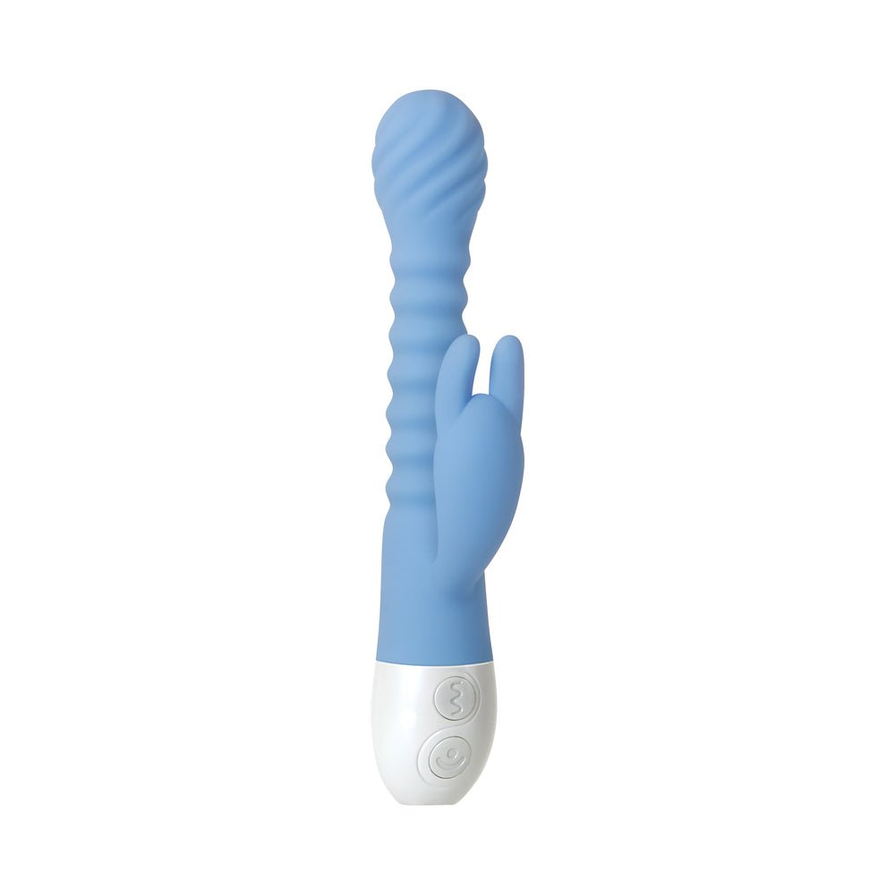 Evolved Bendy Bunny Rechargeable Poseable Silicone Rabbit Vibrator Blue - Image 3