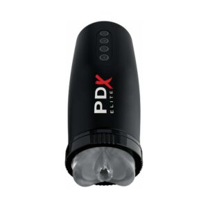 Alternative view of PDX Elite Motobator 2 Rechargeable Thrusting Vibrating Masturbator Clear/Black