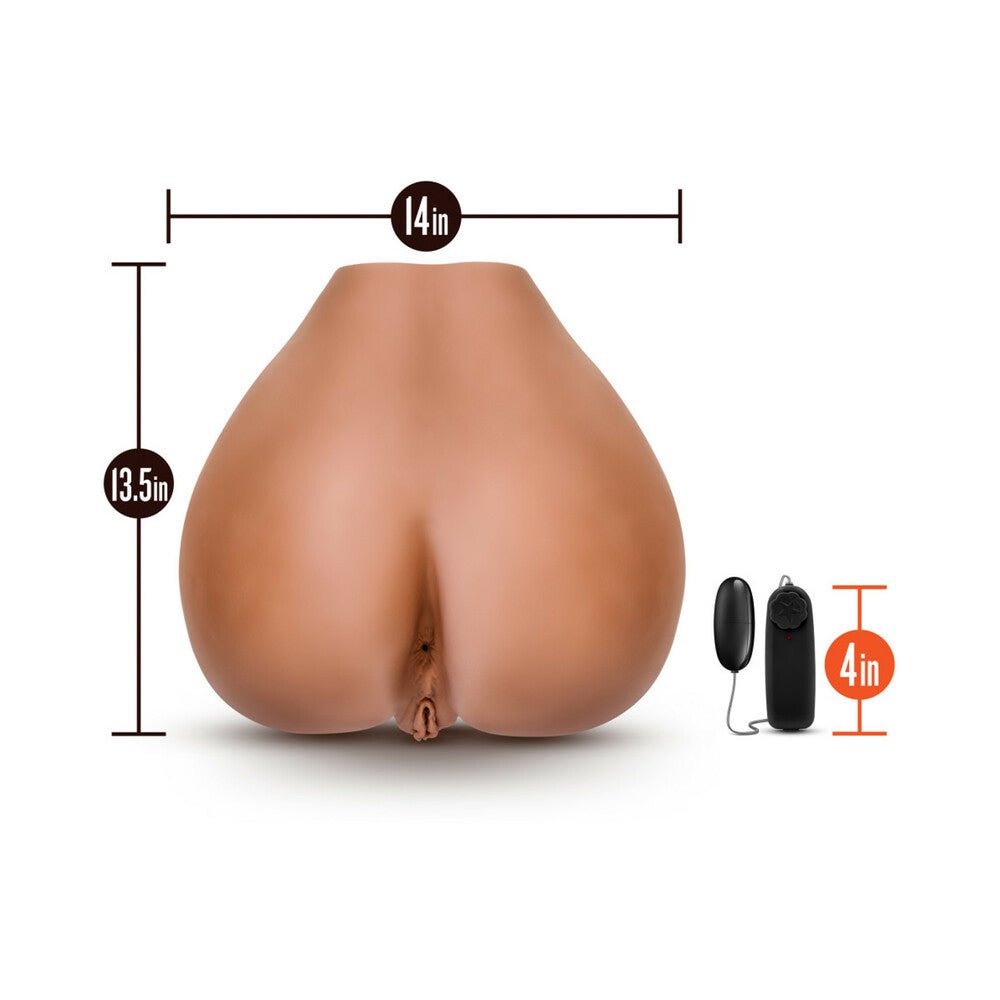 X5 Men Rita Dual Entry Masturbator with Remote-Controlled Bullet Vibrator Tan - Image 8