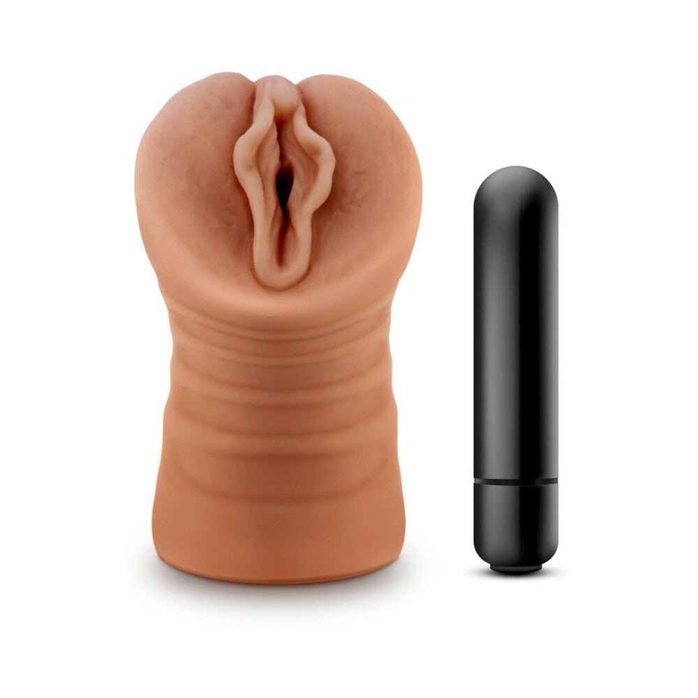 M for Men Sofia Vagina Stroker with Bullet Vibrator Tan - Image 2