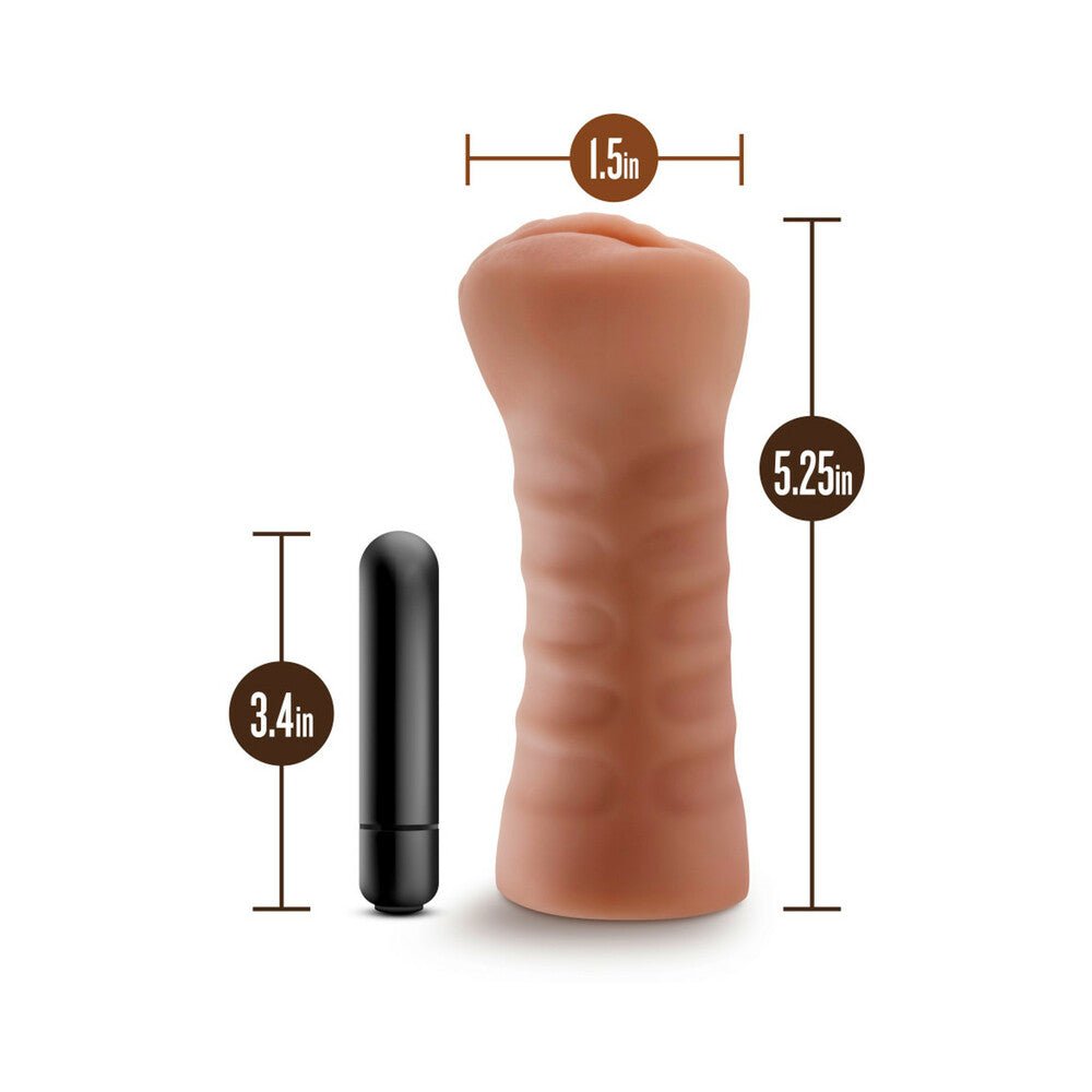 M for Men Sofia Vagina Stroker with Bullet Vibrator Tan - Image 7