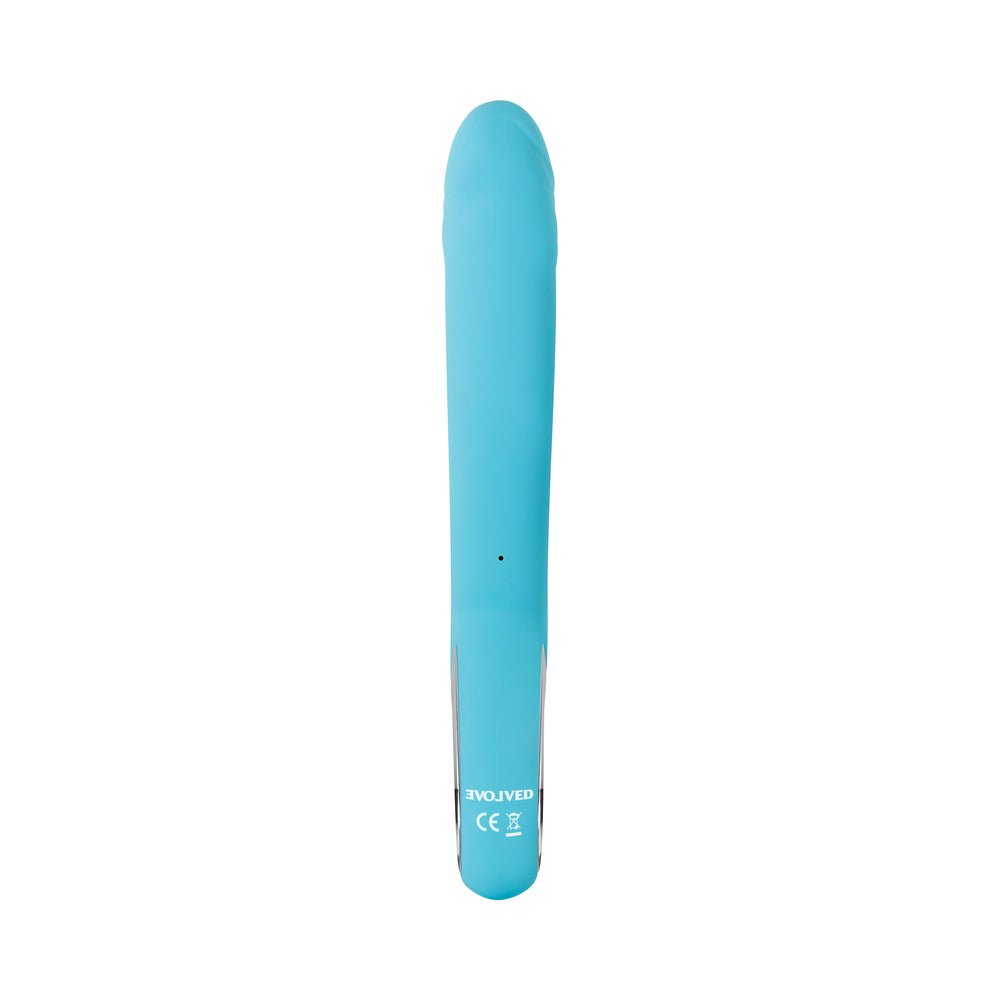 Evolved Triple Infinity Rechargeable Heating Suction Silicone Dual Stimulator Blue - Image 6
