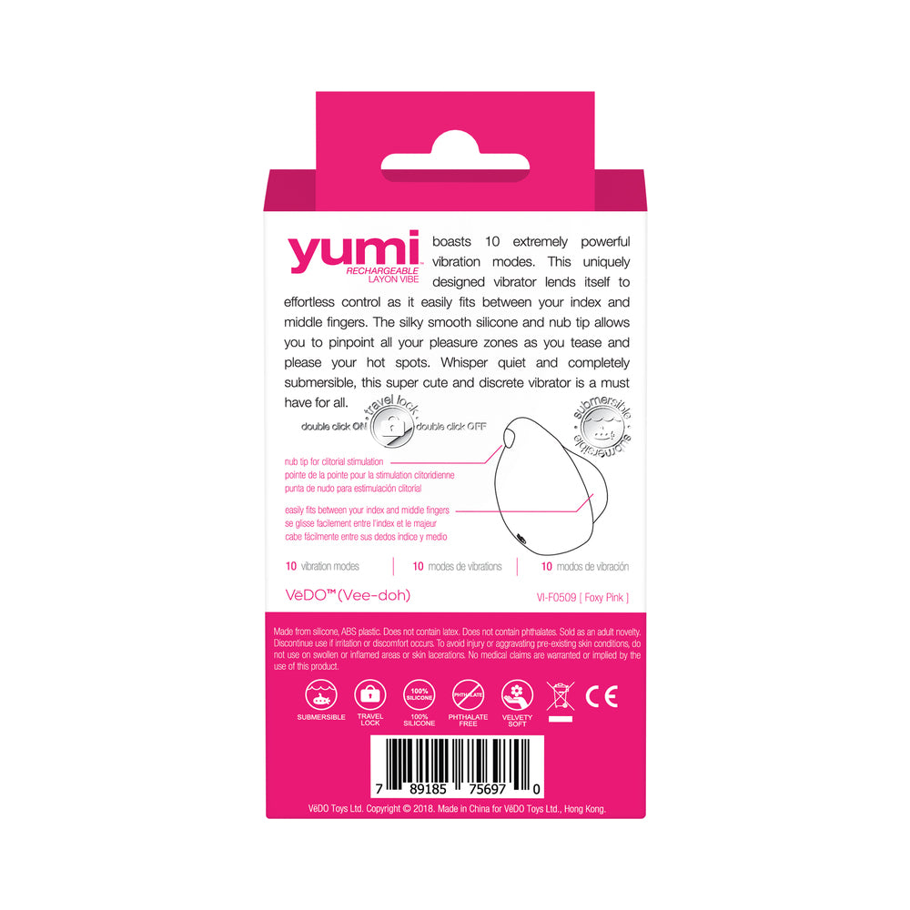 VeDO Yumi Rechargeable Finger Vibe - Foxy Pink - Image 8