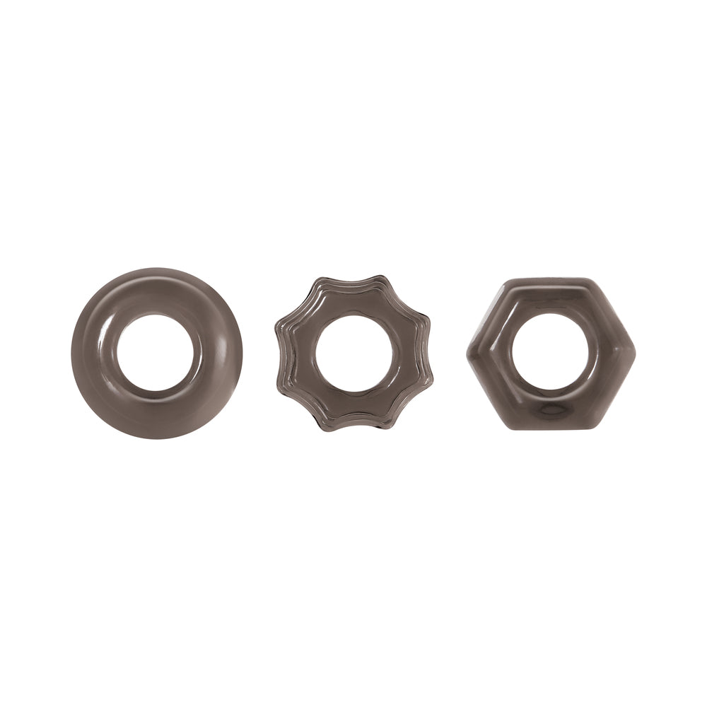 Zero Tolerance Triple Thick 3-Piece Cockring Set Smoke - Image 2