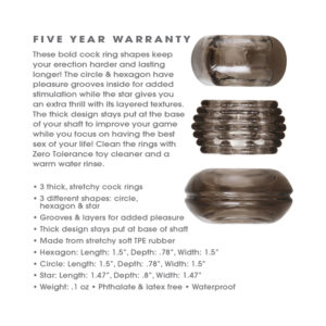 Zero Tolerance Triple Thick 3-Piece Cockring Set Smoke - Image 7