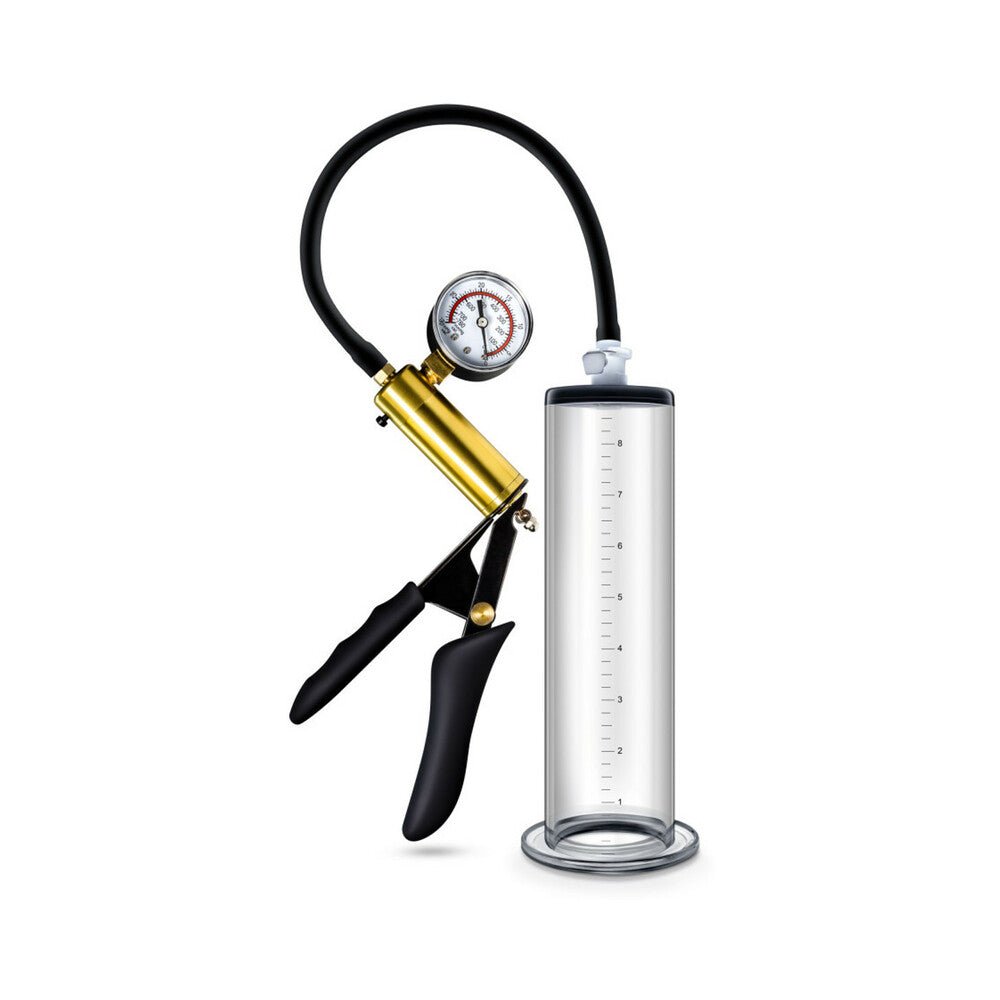 Performance VX6 Vacuum Penis Pump with Brass Pistol & Pressure Gauge Clear - Image 2