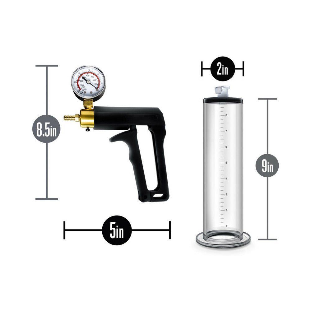 Performance VX7 Vacuum Penis Pump with Brass Trigger & Pressure Gauge Clear - Image 5