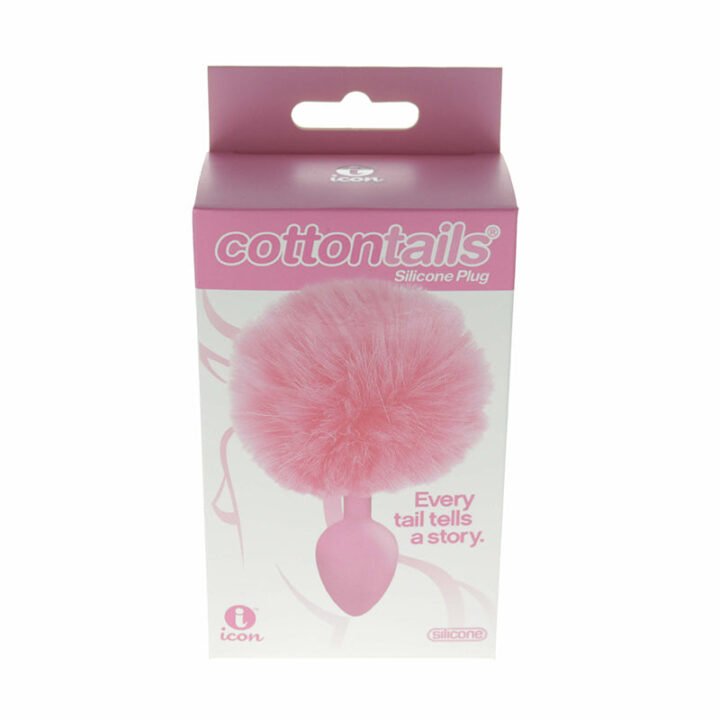 The 9''s Cottontails Sioicone Bunny Tail Butt Plug Pink