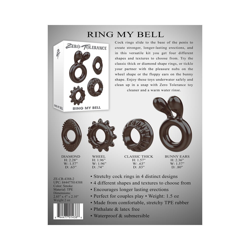 Zero Tolerance Ring My Bell 4-Piece Cockring Set Black - Image 7