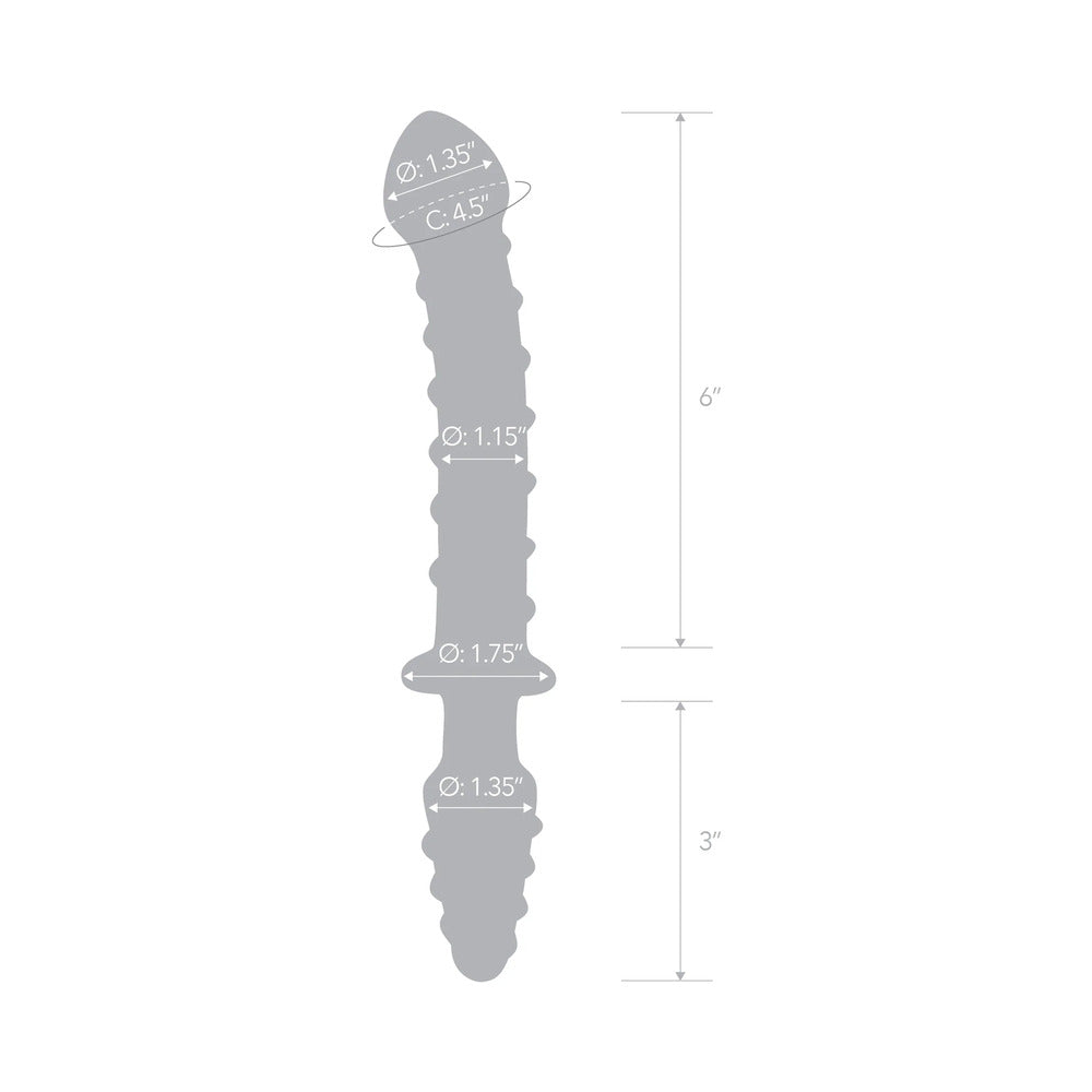 Glas 10 in. Mr. Swirly Double Ended Glass Dildo & Butt Plug - Image 7