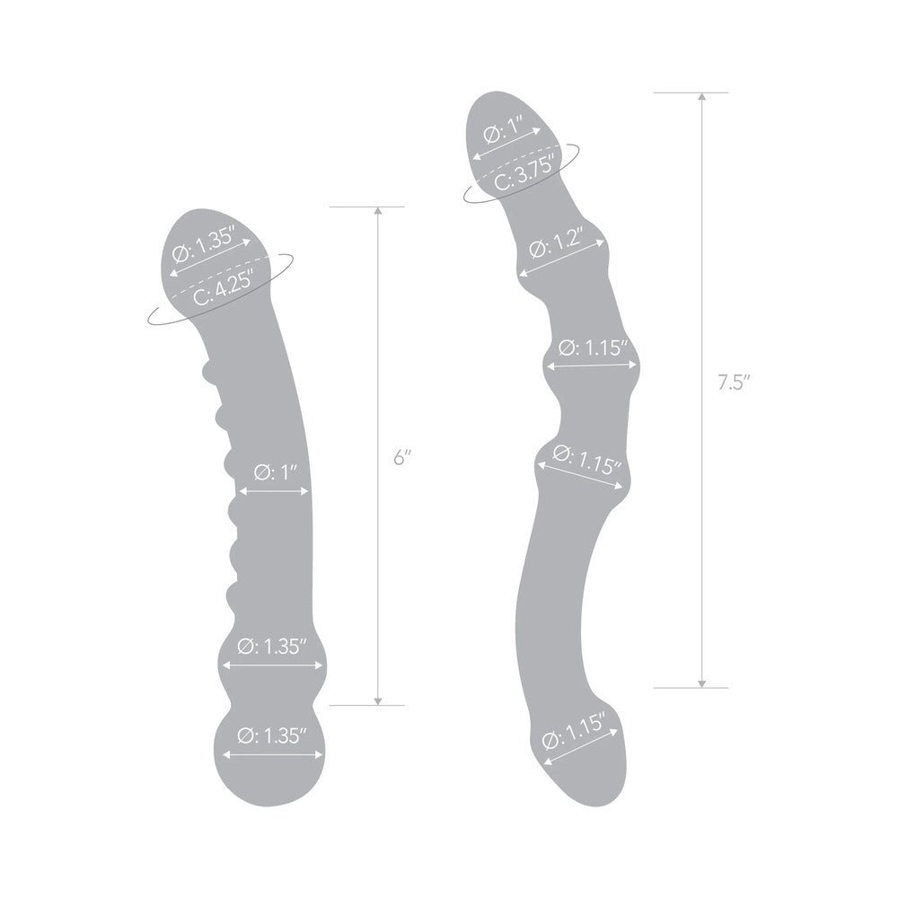 Glas 2-Piece Double Pleasure Glass Dildo Set - Image 7