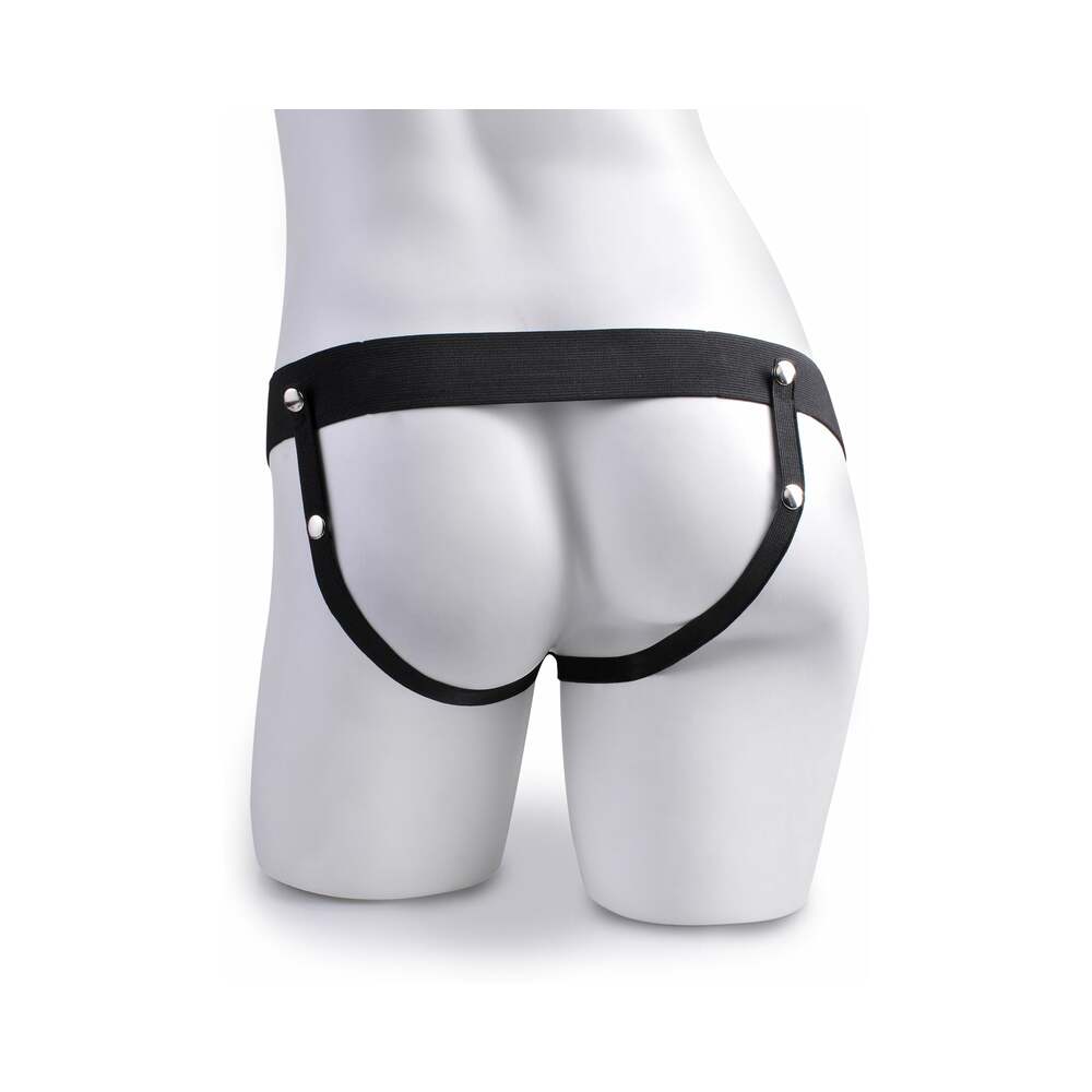 Fetish Fantasy Series 7.5 in. Hollow Squirting Strap-On With Balls Beige/Black - Image 5