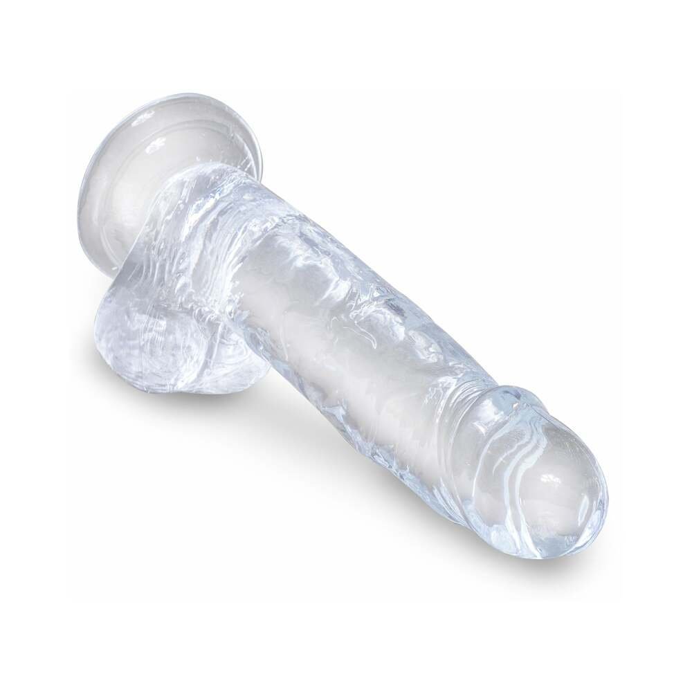 King Cock Clear 7 in. Cock With Balls Realistic Suction Cup Dildo - Image 4