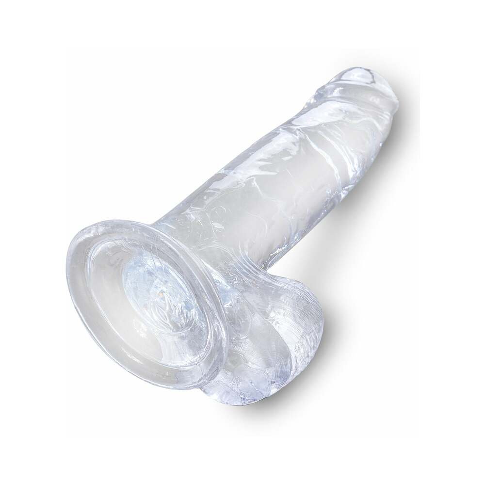 King Cock Clear 7 in. Cock With Balls Realistic Suction Cup Dildo - Image 5