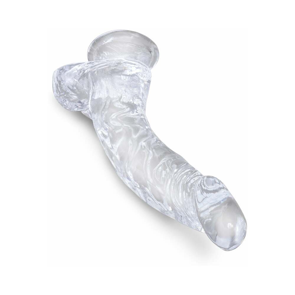 King Cock Clear 7.5 in. Cock With Balls Realistic Suction Cup Dildo - Image 3