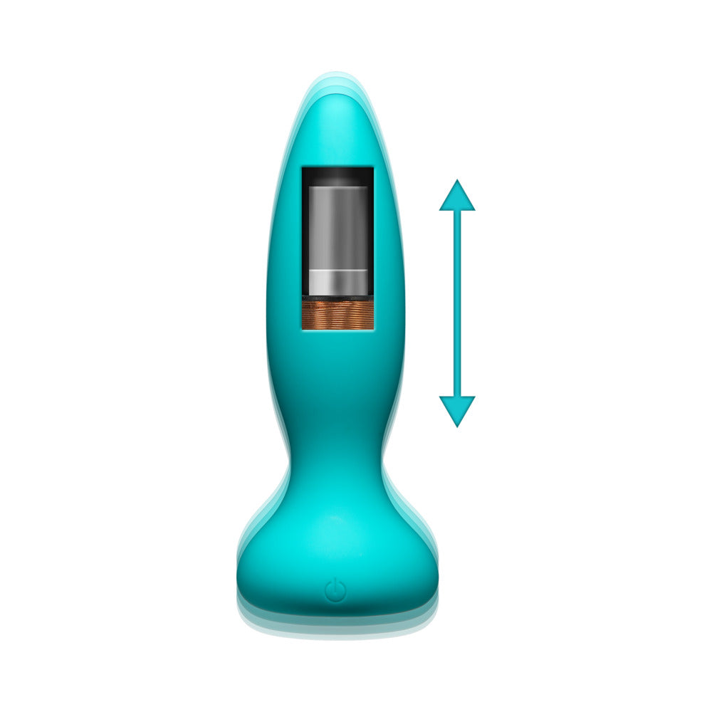 A-Play Thrust Experienced Rechargeable Silicone Anal Plug with Remote Teal - Image 5